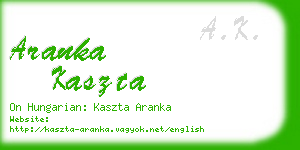 aranka kaszta business card